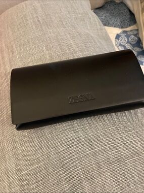 ZEGNA Black Leather Eyewear Case
